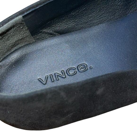 Vince Suede Leather Black Loafers Milo Slip On Flats - Picture 6 of 9